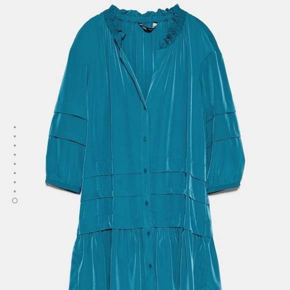 Zara Ruffle Mini Dress Duck Blue - Picture 6 of 10